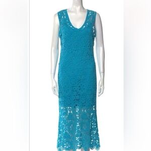 House of Harlow 1960 Teal Blue Lace Midi Dress